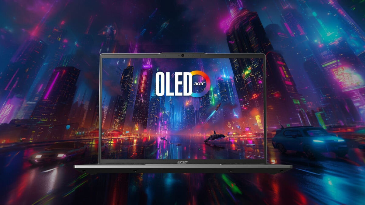Laptop ACER Swift Go 14 SFG14-63-R19Q 14 OLED R5-8645HS 16GB RAM 512GB SSD Windows 11 Home OLED 2880 x 1800 px żywe kolory wysoki kontrast obsługa HDR