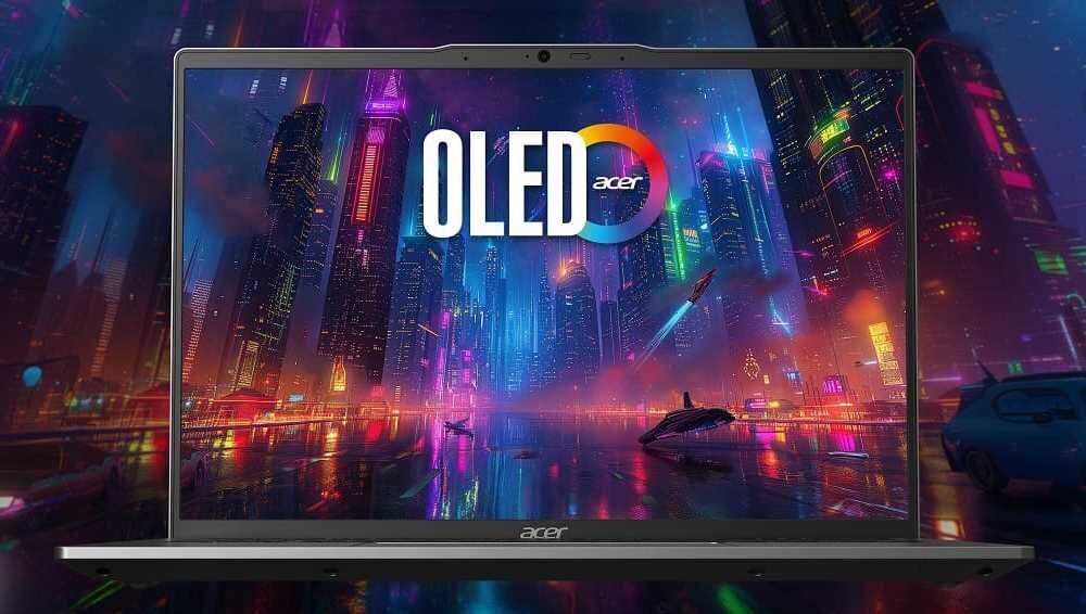 Laptop ACER Swift Go 14 SFG14-63-R19Q 14 OLED R5-8645HS 16GB RAM 512GB SSD Windows 11 Home OLED 2880 x 1800 px żywe kolory wysoki kontrast obsługa HDR