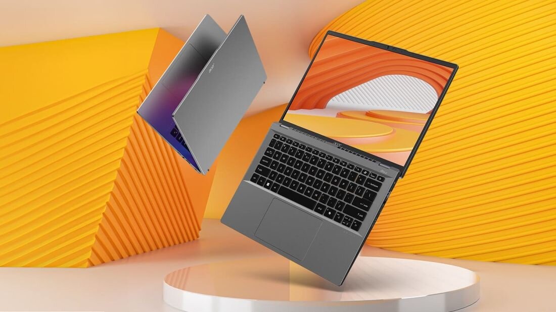 Laptop ACER Swift Go 14 SFG14-63-R19Q 14 OLED R5-8645HS 16GB RAM 512GB SSD Windows 11 Home smukła lekka obudowa możliwość otwierania jedną ręką przesłona kamery większy touchpad