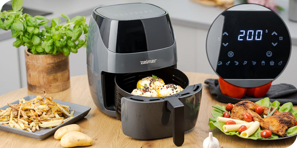Frytownica ZELMER ZAF5502G regulacja temperatury od 80 do 200 stopni dostosowanie ilości ciepła różnorodne dania pełna kontrola nad procesem gotowania wyjątkowe doznania kulinarne 