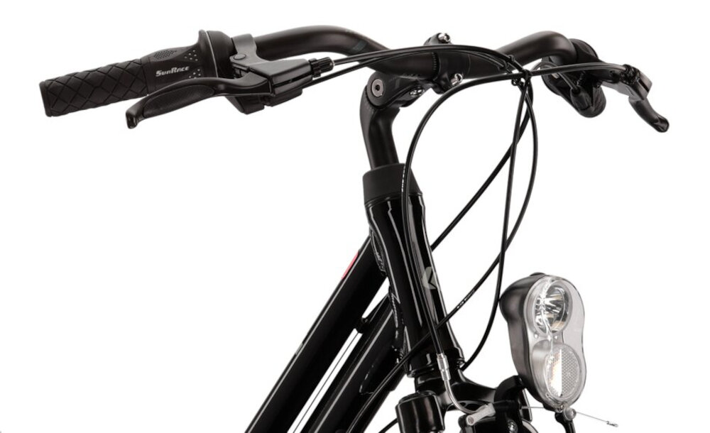 Rower trekkingowy KROSS Trans 1.0 D15 28 cali damski Czarno-szary kierownica stalowa aluminiowy wspornik lekkosc latwe prowadzenie maksymalna przyczepnosc antyposlizgowy material