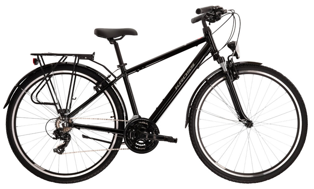 Rower trekkingowy KROSS Trans 1.0 M17 28 cali damski Czarno-szary rama aluminiowa 17-calowa rower zwinny lekki latwo go podniesc rama odporna na korozje wybor rozmiaru ramy Twoj wzrost mierzony w zrelaksowanej pozycji typ roweru dla osob o wzroscie od 165 do 174 cm