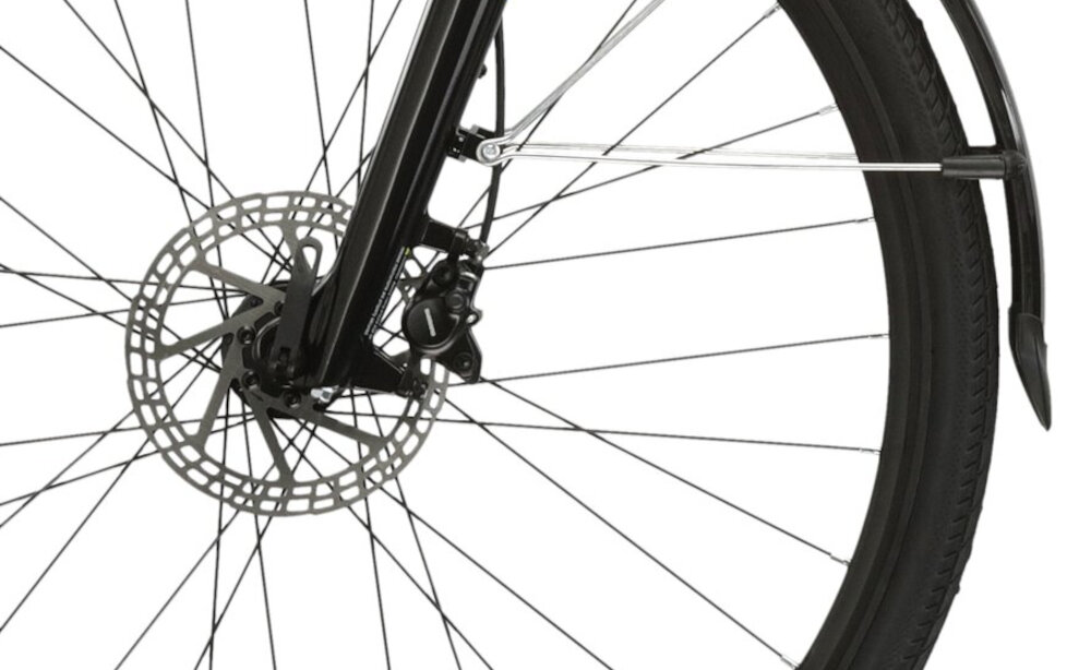 Rower trekkingowy KROSS Explorer 4.0 D17 28 cali damski Grafitowy podstawa bezpieczenstwa hamulce przednie i tylne tarczowe hydrauliczne marki SHIMANO Altus duza sila hamowania plyn hamulcowy