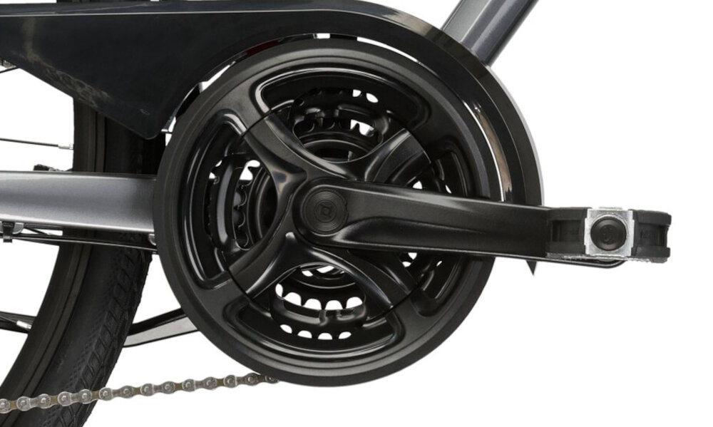 Rower trekkingowy KROSS Explorer 4.0 D17 28 cali damski Grafitowy koba PROWHEEL typ TY-CM90 28x38x48T x 170mm lekka wydajna kaseta SHIMANO Altus typu HG31-8 wytrzyma duzy nacisk na pedaly