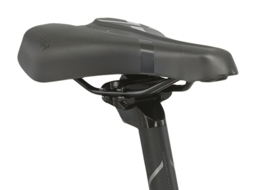 Rower górski MTB KROSS Lea 5.0 D14 27.5 cala damski Czarno-turkusowy piankowe siodelko ergonomiczna forma minimalizuje nacisk na punkty kontakt z cialem rowerzysty odpowiednie podparcie dla kosci siedzacych