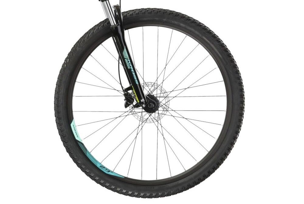 Rower górski MTB KROSS Lea 5.0 D14 27.5 cala damski Czarno-turkusowy kola duze 27,5-calowe latwe pokonywanie przeszkod wiekszy kontakt kola z podlozem szeroki opoy marki WANDA gleboki bieznik dobra przyczepnosc regularne sprawdzanie cisnienia powietrza wartosc na bocznej czesci opony