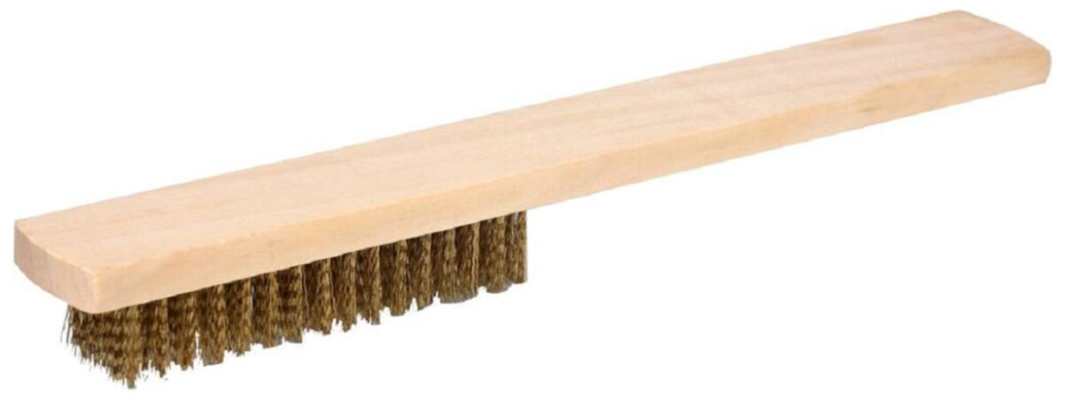 Grill elektryczny YATO YG-04560, szybkość, stabilność, różnorodność, dostępność, Szczotka miedziana do czyszczenia płyt grilla YATO YG-04560, drewniana rączka oraz gęste włosie.