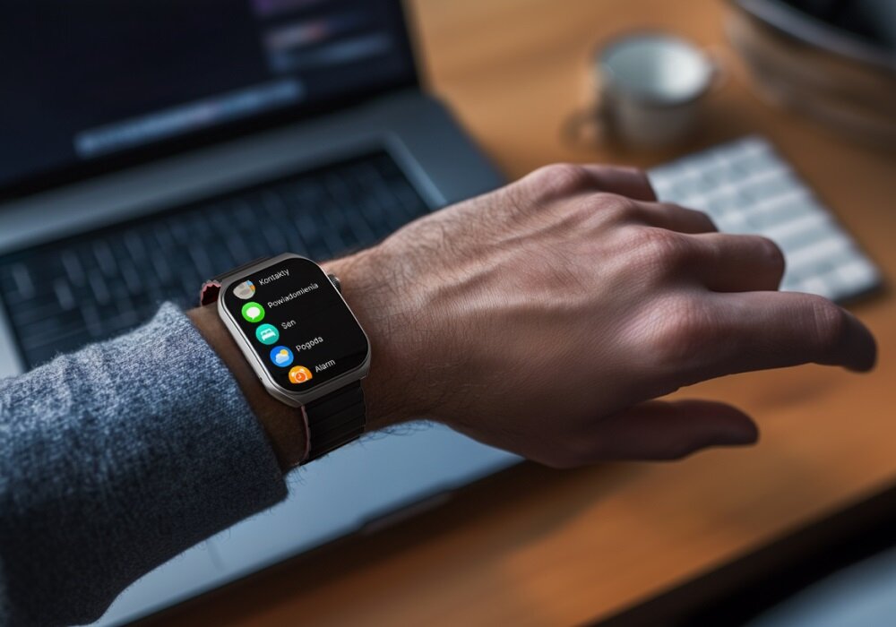 Smartwatch FOREVER Tiron SWM-300 aplikacje dzien kontrola personalizacja budzik przycisk sos