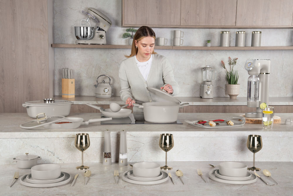 Patelnia BERLINGER HAUS Sahara Collection BH 8056 28 cm mycie w zmywarce potrójna powłoka