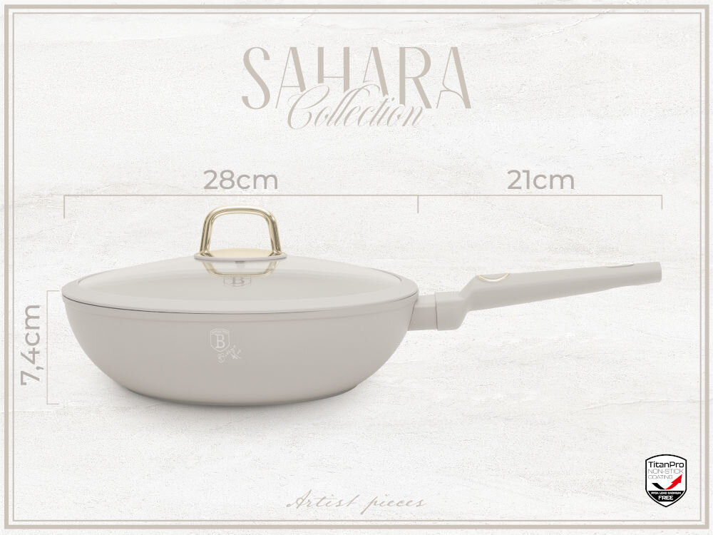 Patelnia wok BERLINGER HAUS Sahara Collection BH-8064 28 cm wymiary