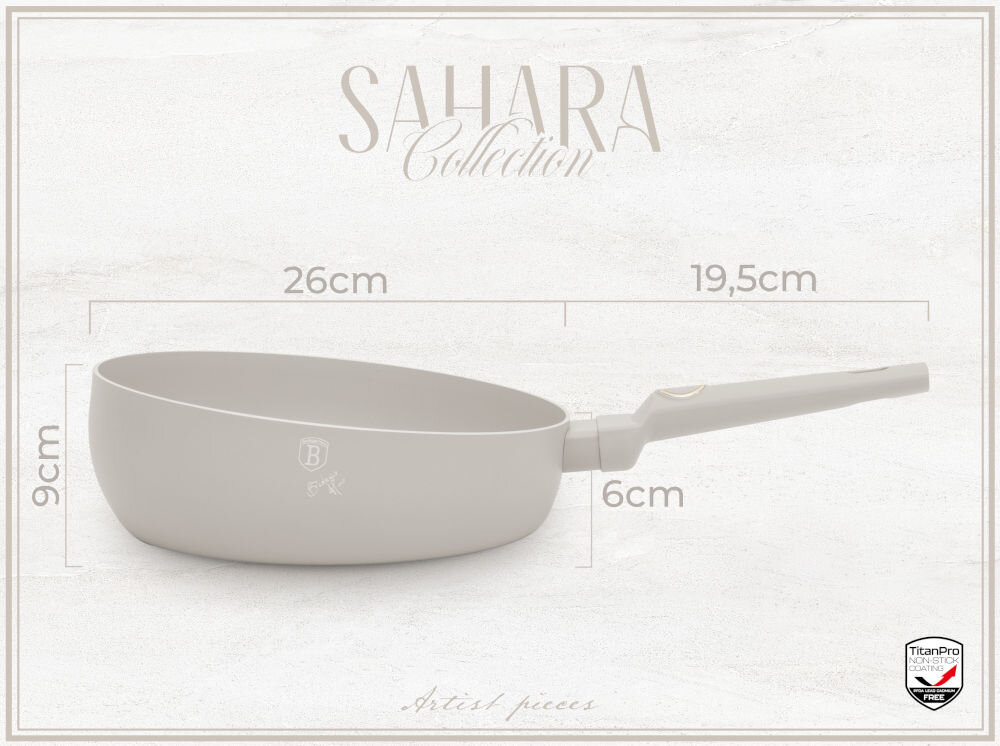 Patelnia BERLINGER HAUS Sahara BH 8059 26 cm wymiary