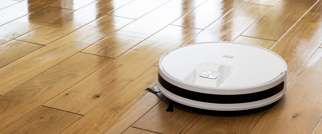 Robot sprzątający BEKO GyroStark VRR60314VW zbiornik woda pojemność przystawka mopująca dwie ściereczki aplikacja powierzchnia