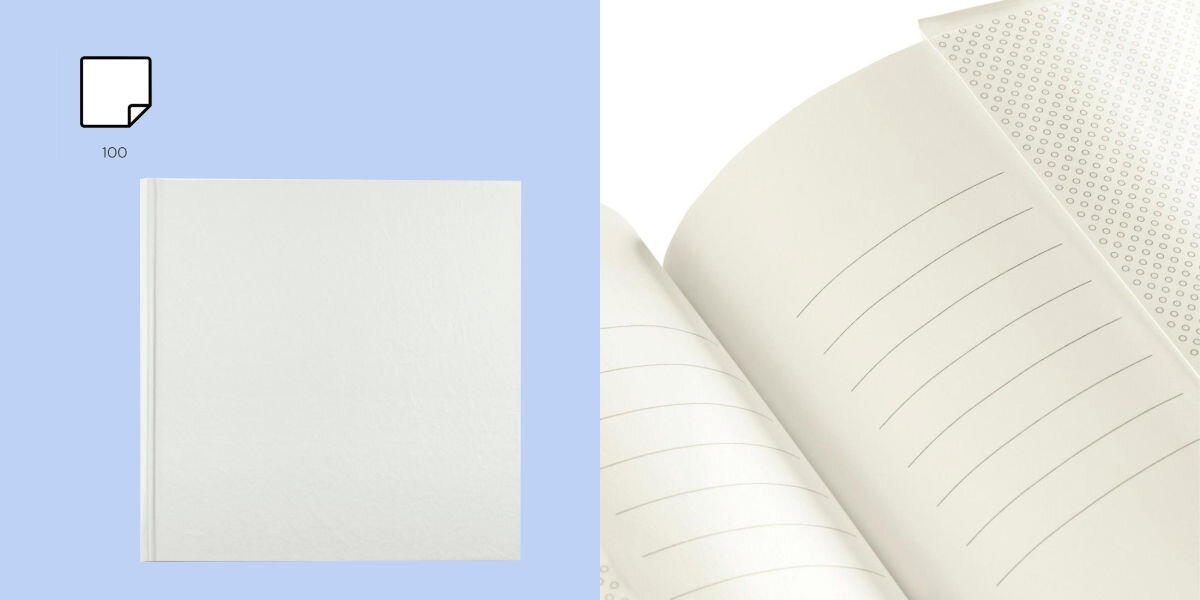 Album HAMA Wrinkled 10x15 Biały (100 stron)
miejsce na etykietę i notatki, pole notatek, album na niebieskim tle, zbliżenie na pole notatek