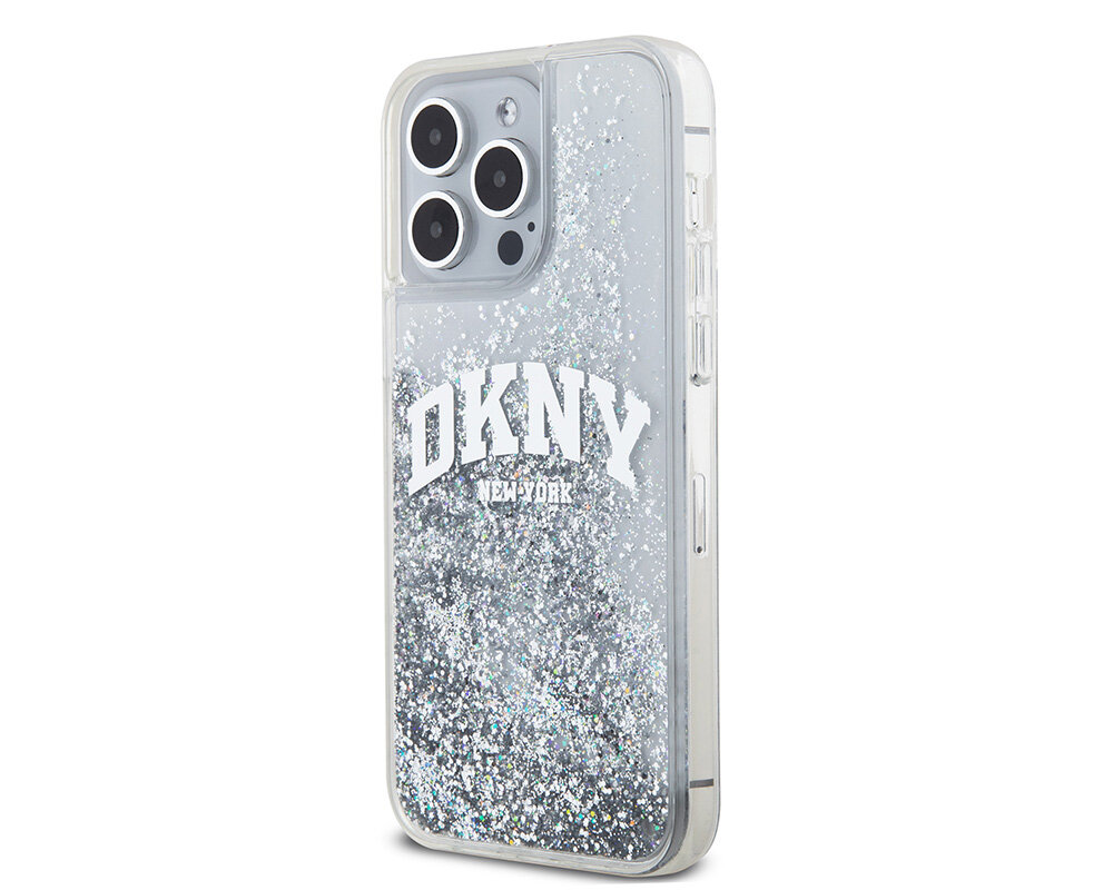 Etui DKNY Liquid Glitter Big Logo idealnie przylega do Twojego telefonu skutecznie amortyzuje wstrząsy