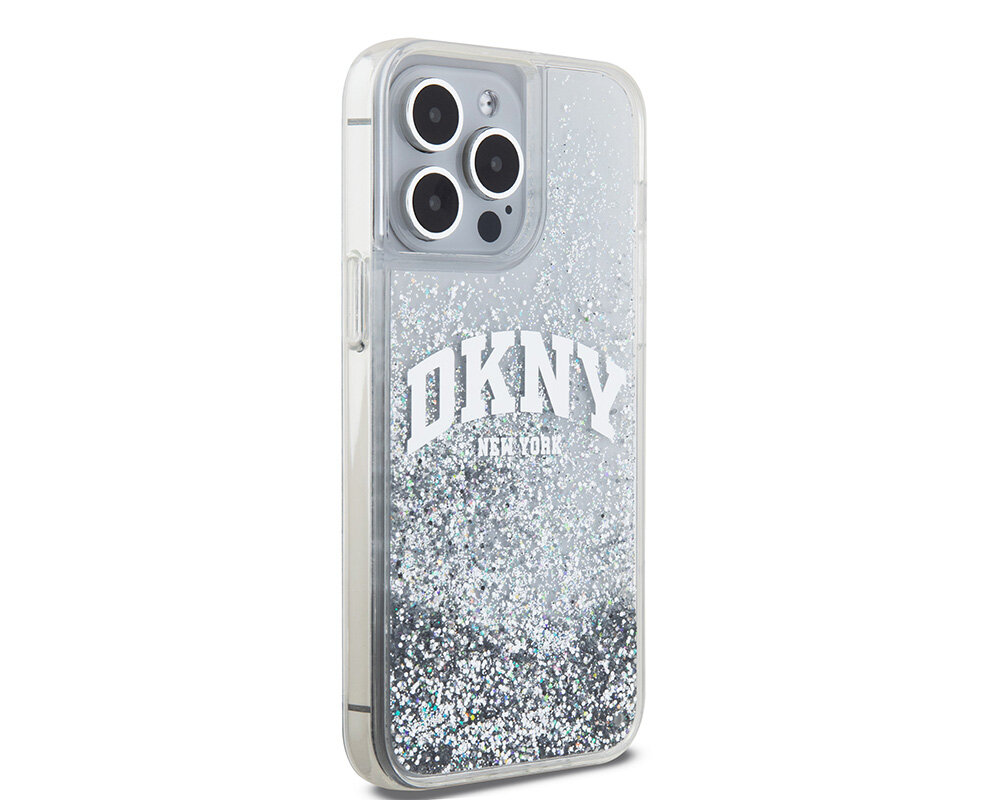 Etui DKNY Liquid Glitter Big Logo TPU (termoplastyczny poliuretan) i PC (poliwęglan) elastyczne boki chroniąc ramkę urządzenia