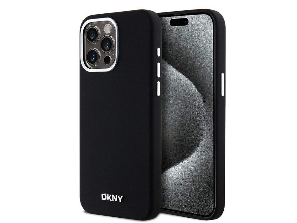 Etui DKNY Liquid Silicone Small Metal Logo MagSafe elegancki i minimalistyczny sposób Delikatne logo DKNY