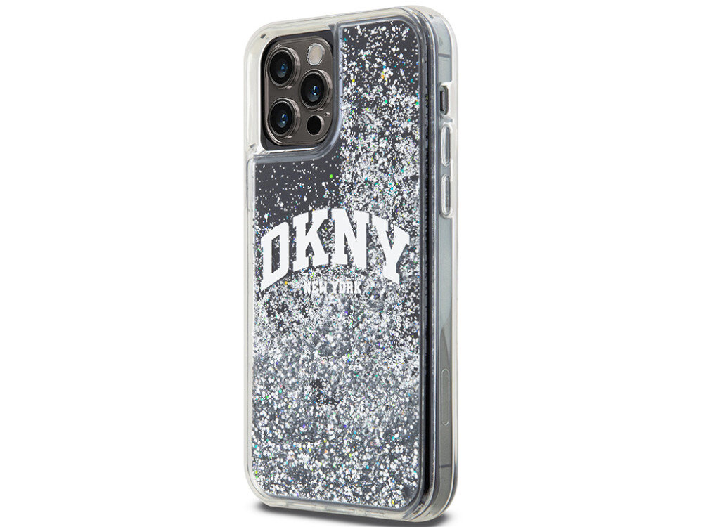 Etui DKNY Liquid Glitter Big Logo idealnie przylega do Twojego telefonu skutecznie amortyzuje wstrząsy