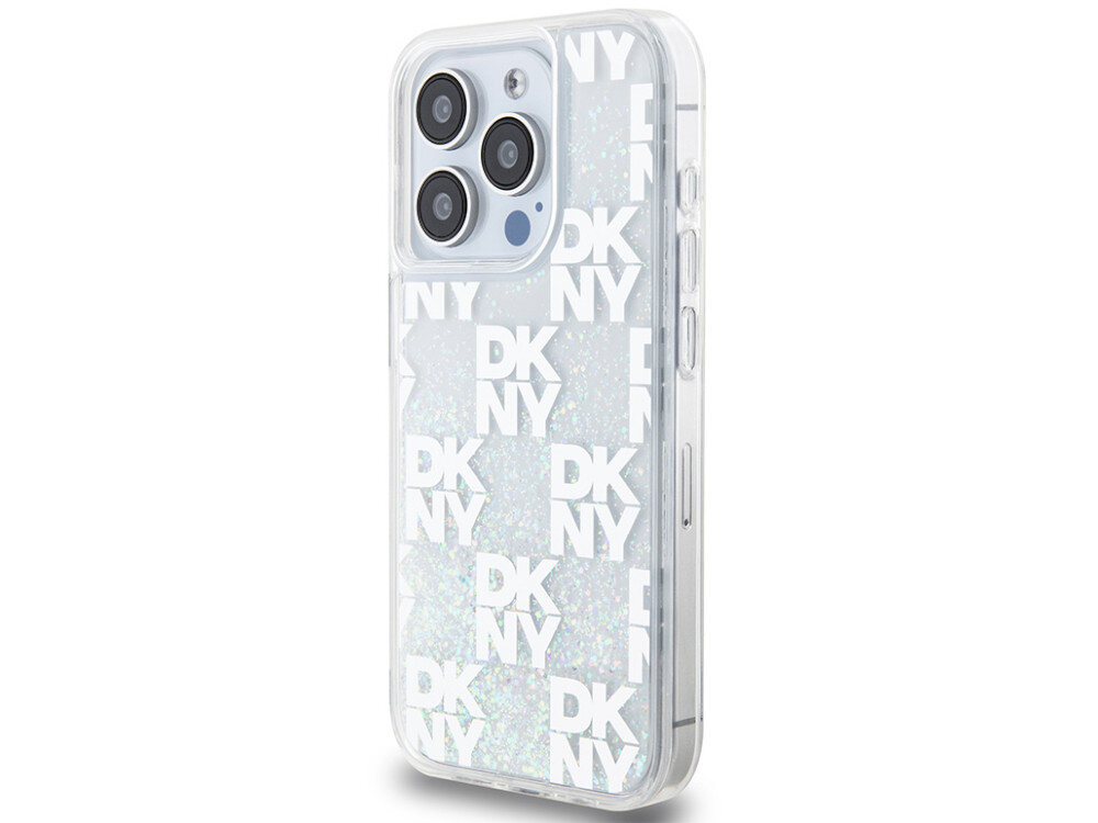 Etui DKNY Liquid Glitter Multilogo poliuretanu Elastyczne boki chronią ramkę urządzenia