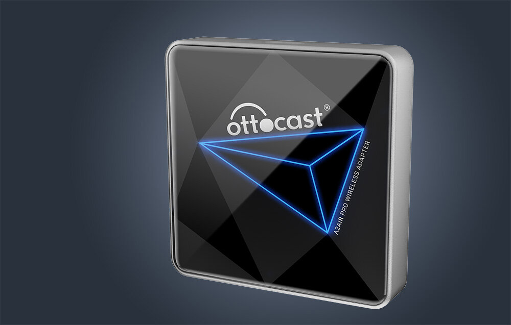 Adapter OTTOCAST CP82 A2-AIR Pro Bezprzewodowy CarPlay Czarny automatycznie łączy się z systemem CarPlay funkcja auto-connect siri