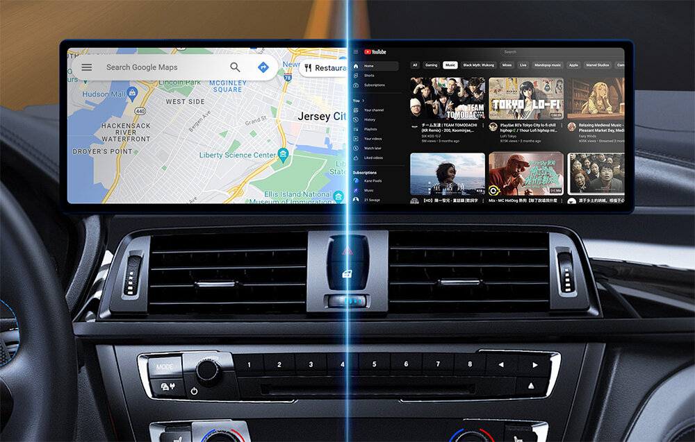 Adapter OTTOCAST OttoAibox P3 PCS46 Bezprzewodowy CarPlay Android Auto Czarny dostęp do popularnych aplikacji
streamingowych YouTube Netflix Prime Video Hulu funkcja podziału ekranu split screen