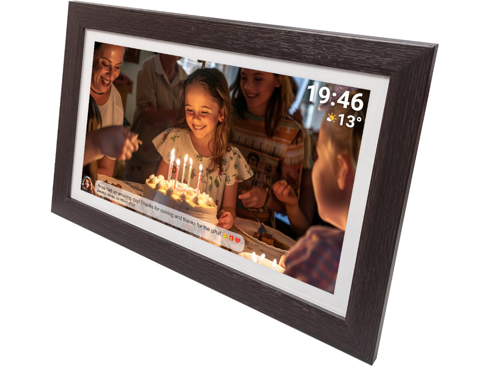 Ramka cyfrowa DENVER Frameo PFF-1543DW automatycznego timera od 10 sekund do nawet 30 minut planowo będzie wyłączać ramkę na noc włączyć tarczę zegarka