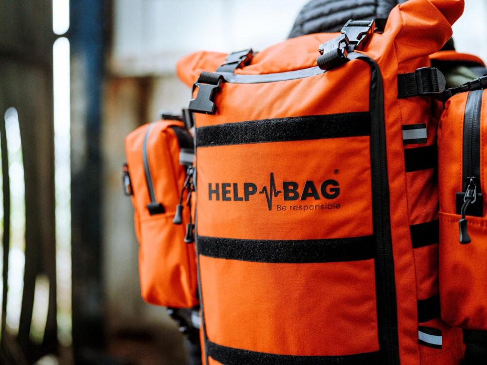 Plecak ewakuacyjny HELP BAG Max Pomarańczowy ramiona pasy