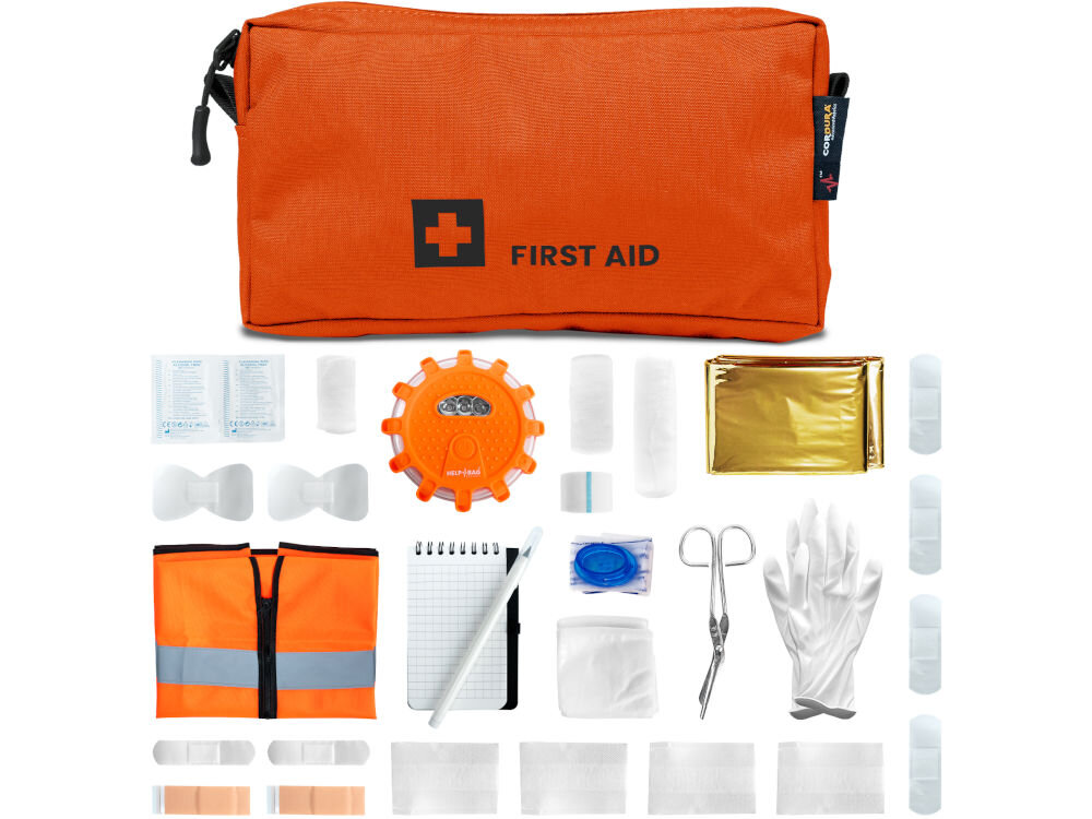 Plecak ewakuacyjny HELP BAG Max Pomarańczowy First aid pierwsza pomoc zawartość modułu