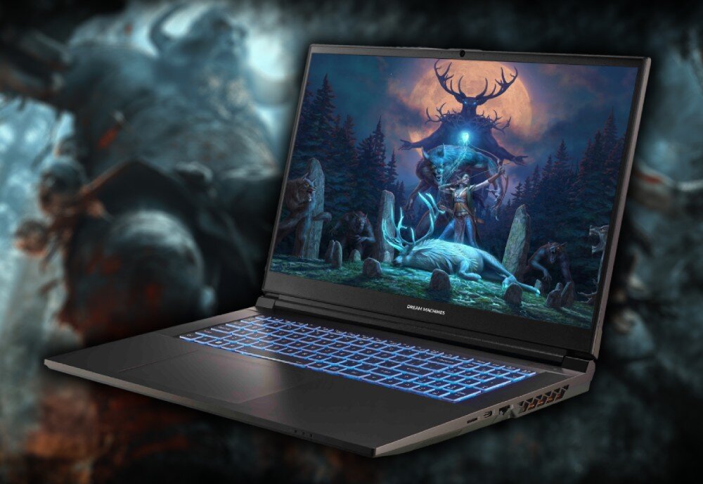 Laptop DREAMMACHINES RG4060-17PL36 17.3 144Hz i7-14700HX 32GB RAM 1TB SSD GeForce RTX4060 wygląd opis