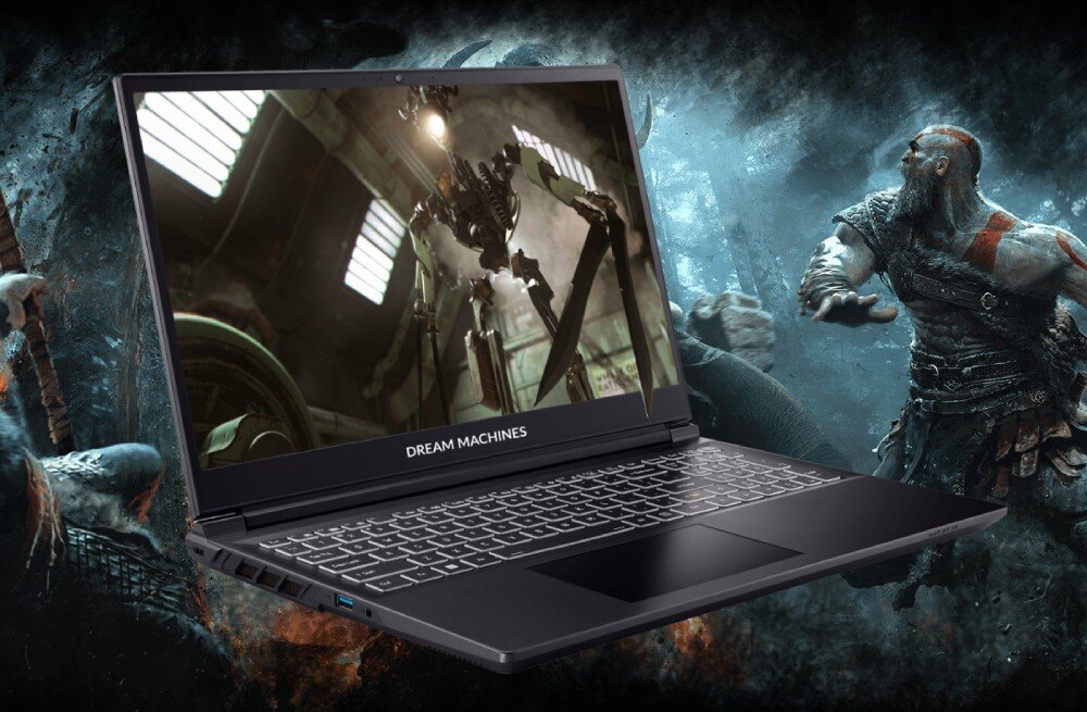 Laptop DREAMMACHINES RG4050-15PL38 15.6 144Hz i7-14700HX 32GB RAM 1TB SSD GeForce RTX4050 wygląd opis