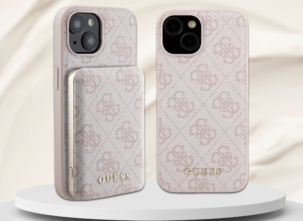 Etui GUESS 4G Metal Logo + powerbank ochrona ladowanie styl funkcjonalnosc telefon smartfon guess top marka ekskluzywnosc