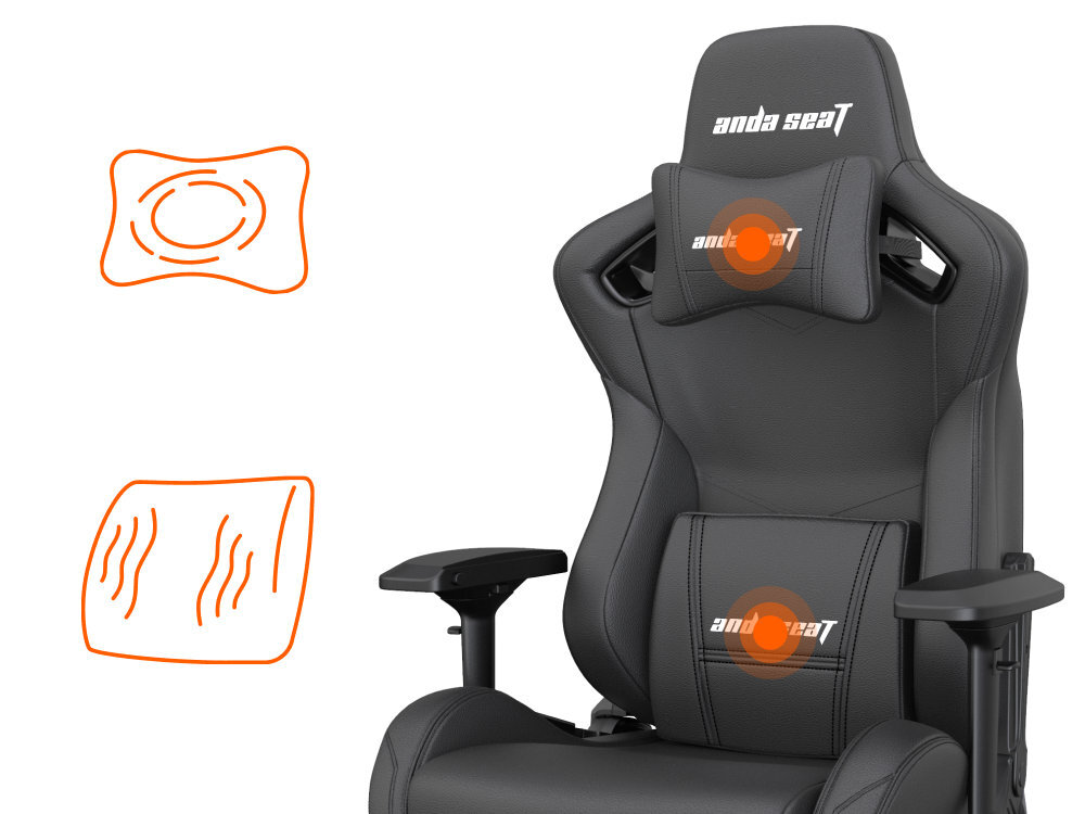 ANDA SEAT Kaiser 2 poduszki na szyję i lędźwie Wypełnienie z pianki memory foam wspierają kręgosłup