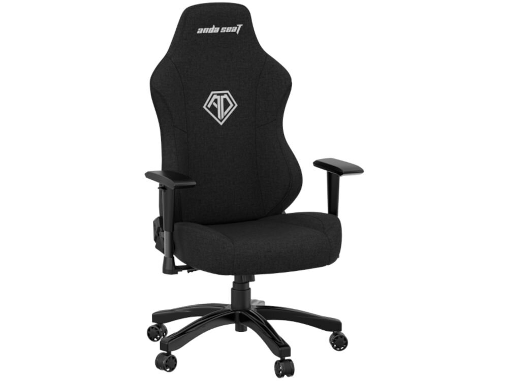 Fotel ANDA SEAT Phantom 3 L Czarny prezentacja fotela od przodu na białym tle wypełnienie pianka Memory Foam dopasowanie do sylwetki użytkownika trwałe podparcie komfort