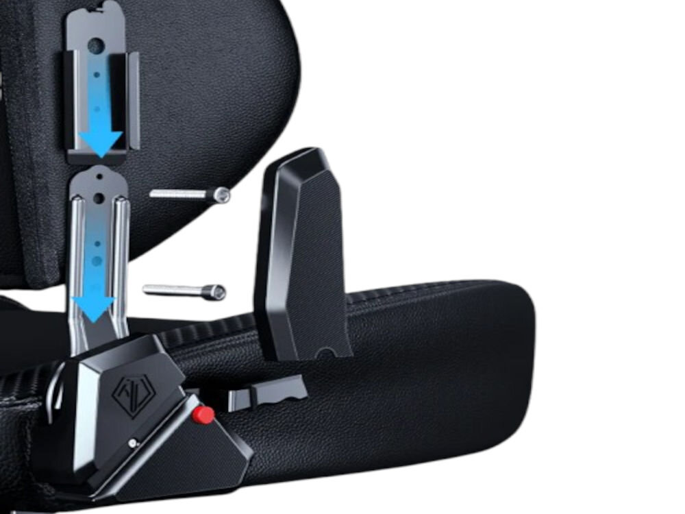 Fotel ANDA SEAT Phantom 3 L Czarny prezentacja konstrukcji MagClap™ upraszcza montaż brak konieczności dodatkowych narzędzi