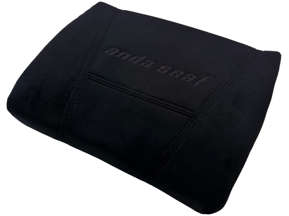 Poduszka do fotela ANDA SEAT AC-AD12YDC-XL-01-B-LP Czarny prezentacja poduszki na białym tle pod kątem pianka AD Mold gęstość 60 kg/m³ trwałość elastyczność wygoda ergonomiczny kształt odciąża dolną część pleców