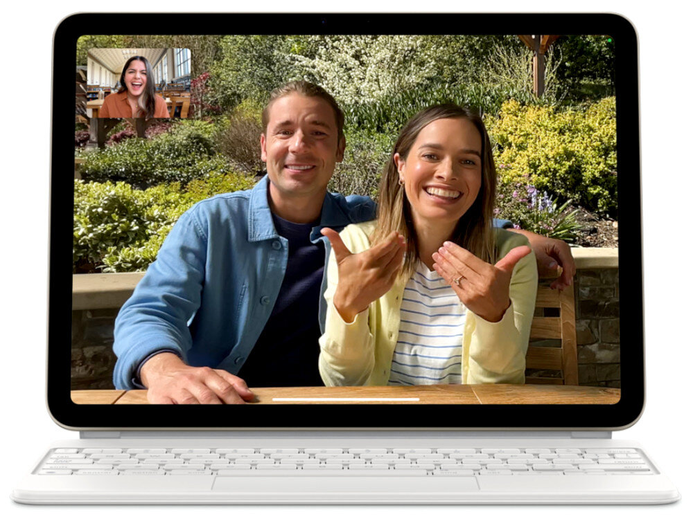 Tablet APPLE iPad Air 13 6 gen. 2024 1 TB 5G Wi-Fi Fioletowy Przedni aparat ultraszerokokątny 12 MP funkcja centrum uwagi