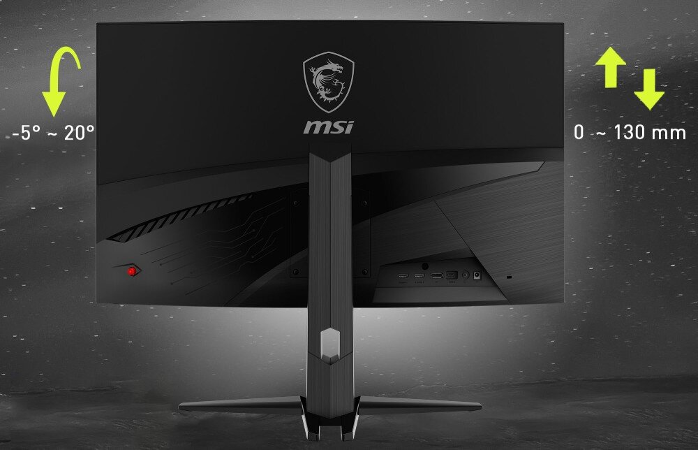 Monitor MSI MAG 321CUP 31.5 3840x2160px 160Hz 1 ms [MPRT] Curved regulacja mocowanie VESA regulacja wysokość nachylenie