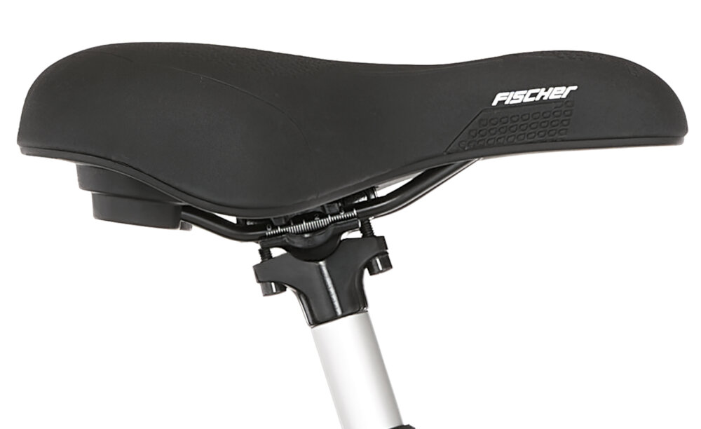 Rower elektryczny FISCHER Cita 8.0i U20 28 cali Czarny ergonomiczne siodelko regulowany mostek kierownicy amortyzacja sztycy siodelka przedni widelec amortyzator Suntour typu XCM 32 ATB 80 mm