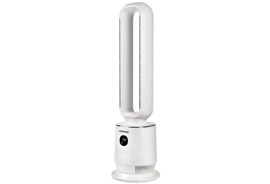 Wentylator G3FERRARI Wind Mastro G50051 Biały zdjęcie lifestyle Styl do każdego wnętrza Smukła konstrukcja o wysokości 86 cm i elegancki wygląd Niewielka szerokość 25 cm 