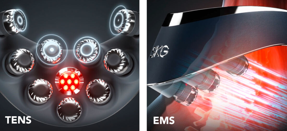 Masażer do karku SKG G7 Pro Fold Elektrostymulacja TENS i EMS stymulacja mięśnie nerwy impulsy elektrostymulacja skurcz rozluźnienie
