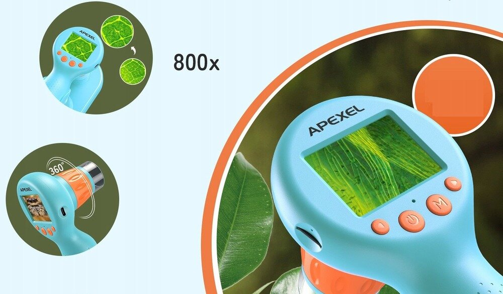 Mikroskop cyfrowy APEXEL APL-MS201 do 800x 