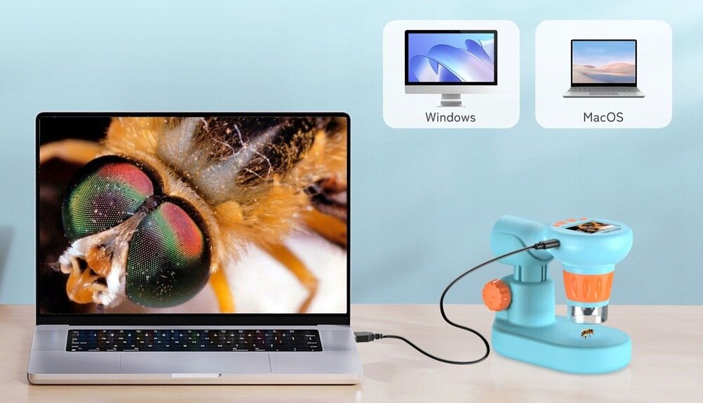 Mikroskop cyfrowy APEXEL APL-MS201 komputer obraz podgląd  