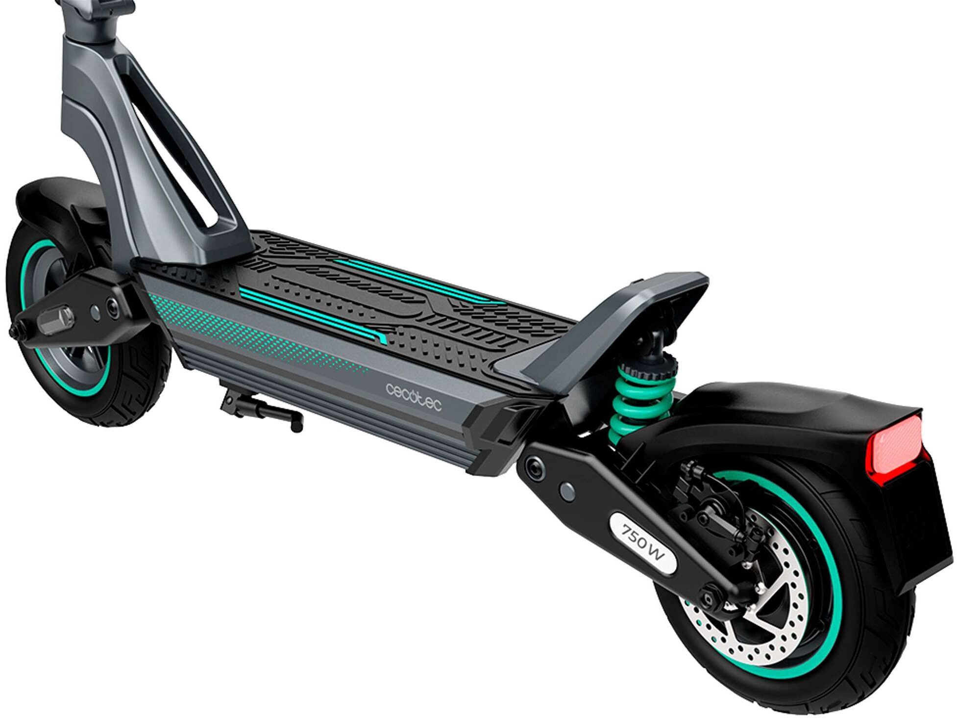 Hulajnoga elektryczna CECOTEC Bongo Y45 45km 350W Amortyzacja 10 Szary hamulce przedni i tylny tarczowy duza sila hamowania niezawodne dzialanie plynna bezpieczna jazda system E-ABS zapobiega blokowaniu sie kol