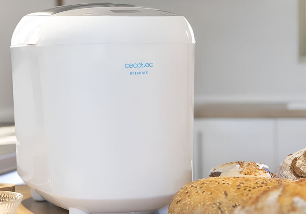 Wypiekacz do chleba CECOTEC Bread&Co 1000 dwa elementy grzejne równomierne pieczenie perfekcyjnie chrupiąca skórka miękkie wnętrze mozliwość wyboru wielkości wypieku od 1 kg do 1,5 kg trzy stopnie przypieczenia skórki spełnienie oczekiwań każdego miłośnika pieczywa