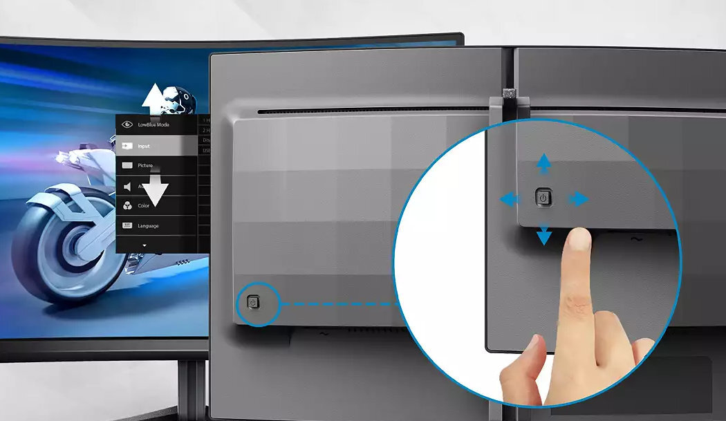 Monitor PHILIPS 27M2N3200S przycisk przełączania menu ekranowym Przycisk EasySelect dostosować ustawienia