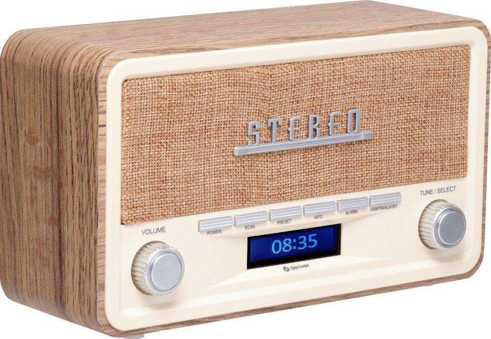 Radio DENVER DAB-18 Cyfrowe Przenośne Brązowo-biały opis
