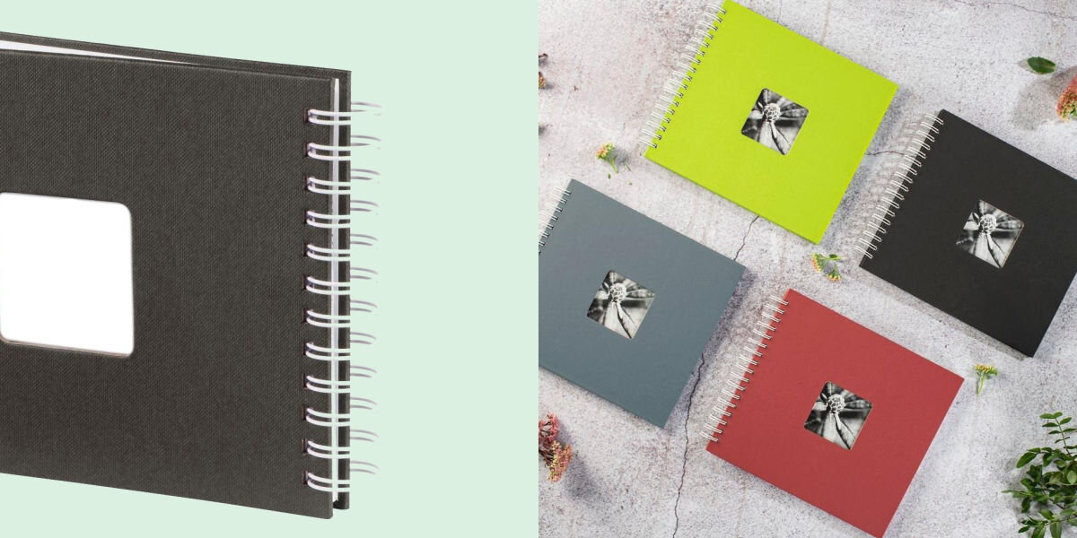 Album HAMA Fine Art Białe kartki Czarny (50 stron) , 
				dopasowana spiralna oprawa, wygodny w użyciu, łatwe przewracanie stron,
				zielone tło, produkt, produkt w różnych kolorach