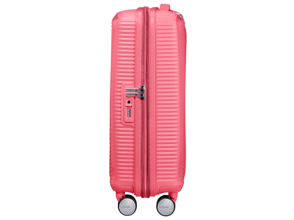 Walizka AMERICAN TOURISTER SoundBox 55 cm różowy pojemność ok. 35,5 l funkcja poszerzenia dodatkowe 5,5 l