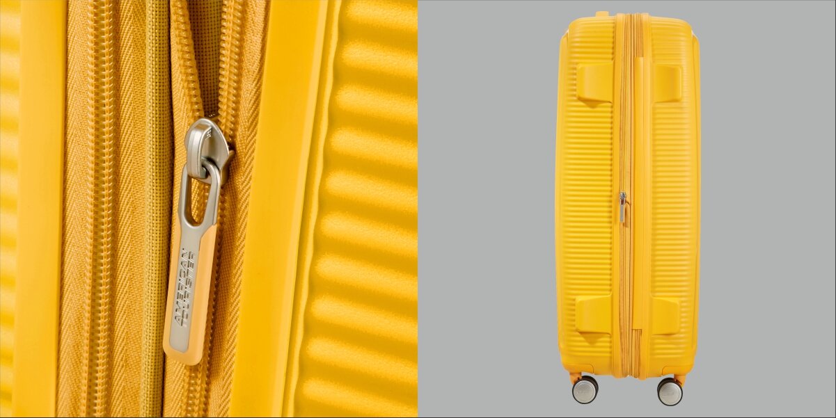 Walizka AMERICAN TOURISTER SoundBox 77 cm zamek bok profil Wygoda i funkcjonalność twarda konstrukcja możliwość poszerzenia zwiększenie przestrzeni z 97 na 110 l