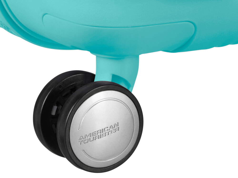 Walizka AMERICAN TOURISTER SoundBox 67 cm Niebieski cztery obrotowe kółka teleskopowa rączka płynny ruch i komfort podczas podróży