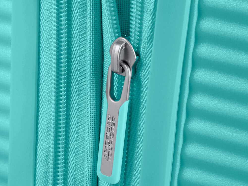 Walizka AMERICAN TOURISTER SoundBox 55 cm turkusowy pojemność ok. 35,5 l funkcja poszerzenia dodatkowe 5,5 l